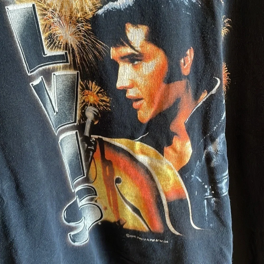 VTG Elvis Presley Tee XXL T-Shirt Black Graceland Music King Rock Merch OG Band
